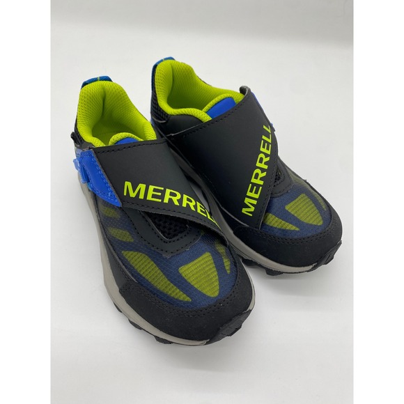 Merrell Other - Merrell Kids Nova 3 Waterproof Hiking Sneakers Black Blue Lime MK267174 Size 12M